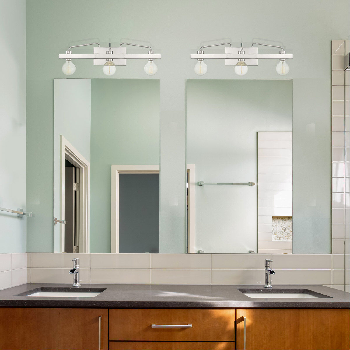 Nickel top bathroom lights